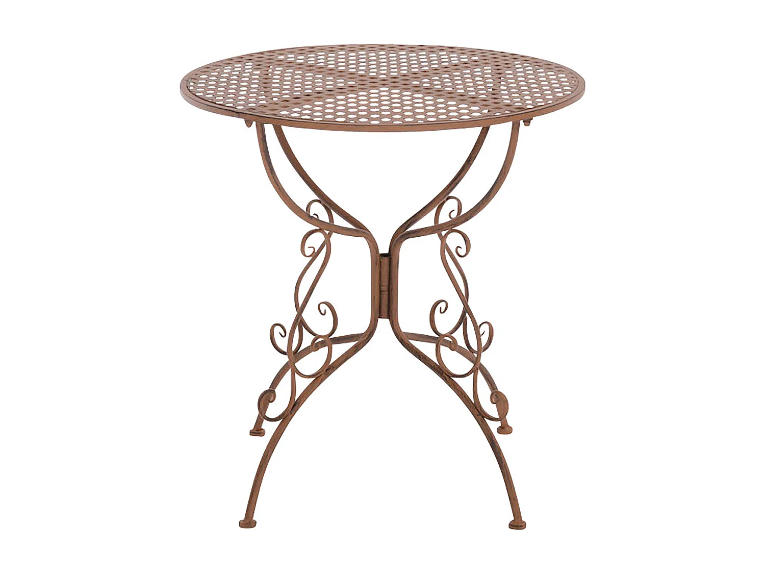 Table d'appoint de jardin - rond Ø 70 cm - Métal - Marron antique - Amanda