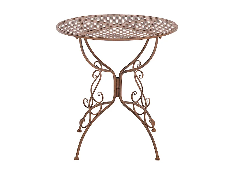 Table d'appoint de jardin - rund 70cm - Métal - Marron antique - Amanda