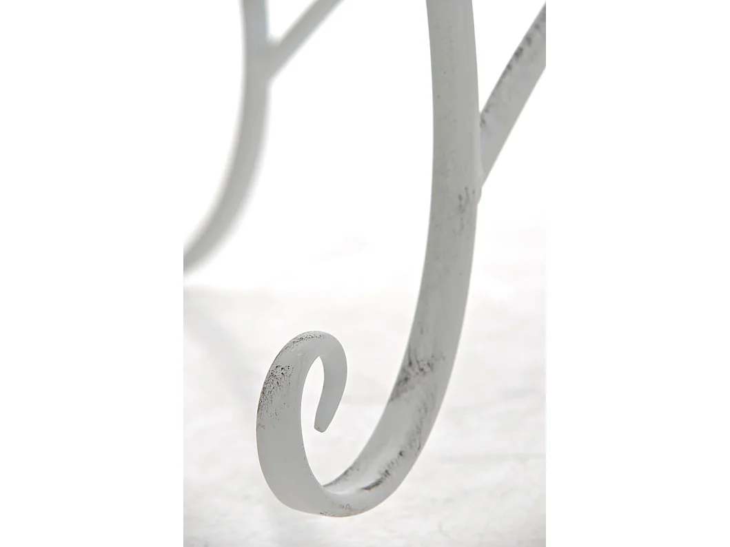 Table d'appoint de jardin - rund 90cm - Métal - Blanc antique - Sheela