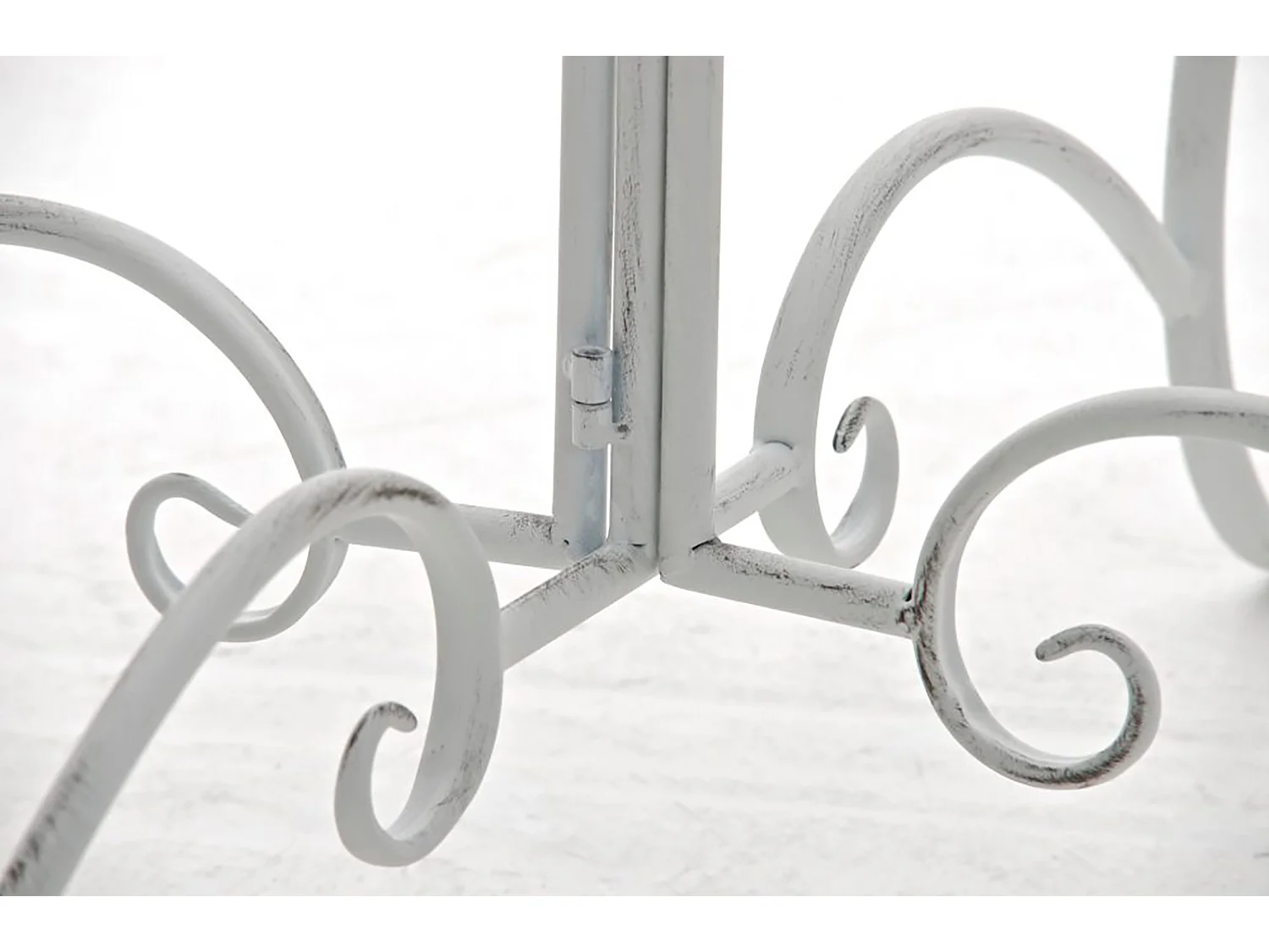 Table d'appoint de jardin - rund 90cm - Métal - Blanc antique - Sheela