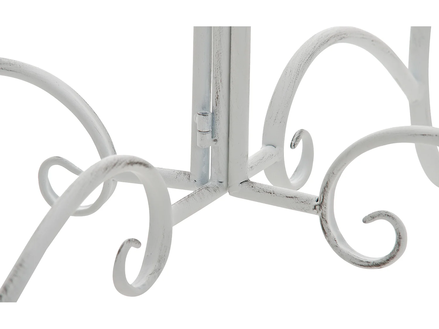 Table d'appoint de jardin - rond Ø 90 cm - Métal - Blanc antique - Sheela