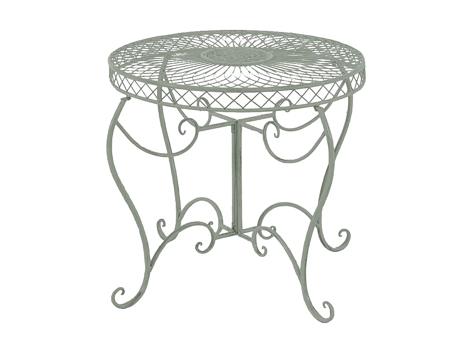 Table d'appoint de jardin - rund 90cm - Métal - Vert antique - Sheela
