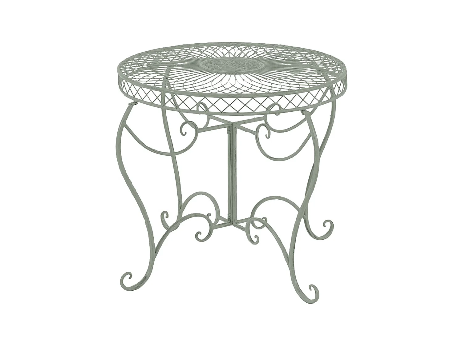 Gartenbeistelltisch - rund 90cm - Metall - Vert antique - Sheela