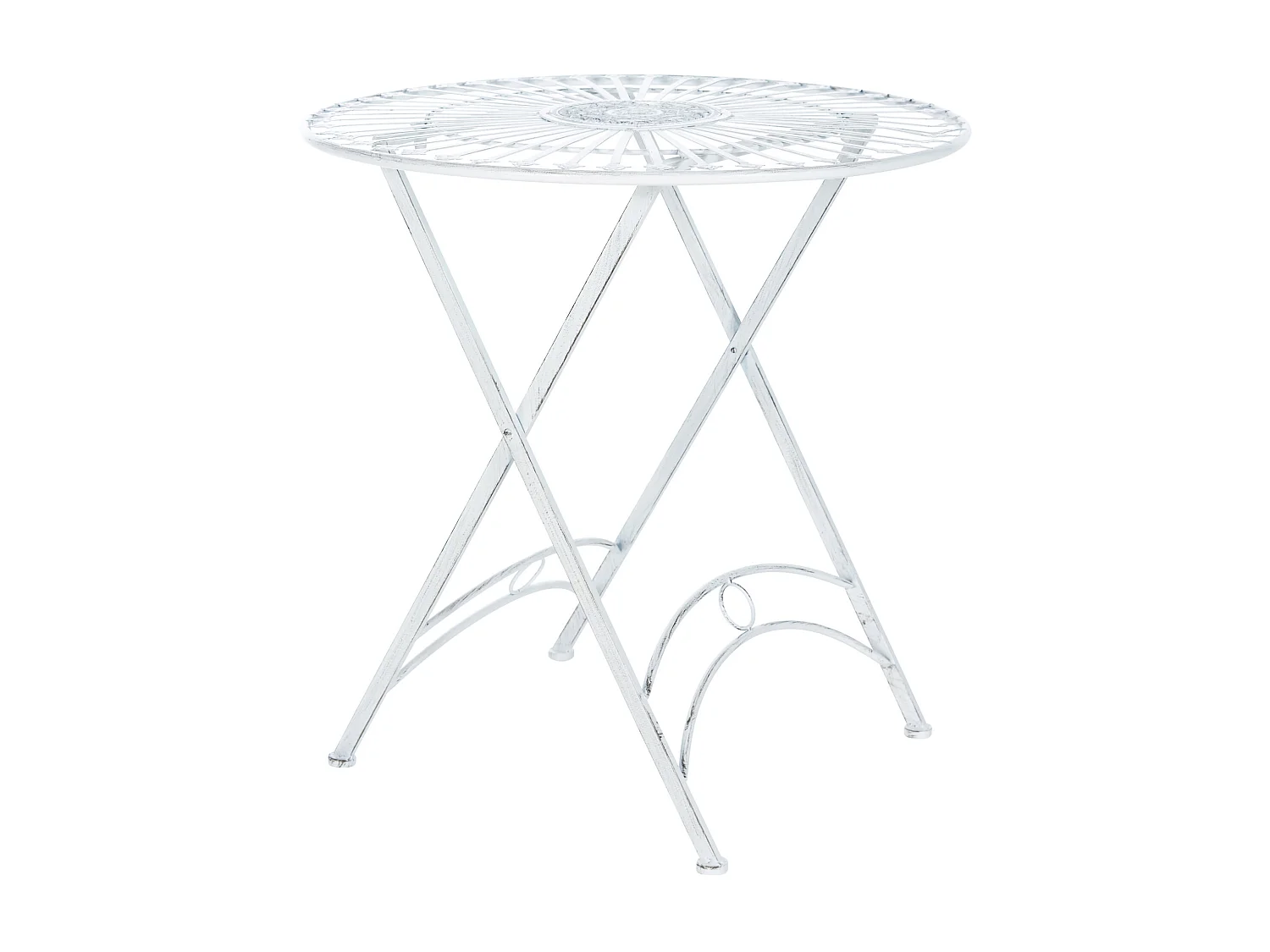 Table d'appoint de jardin - rund - Métal - Blanc antique - Tegal