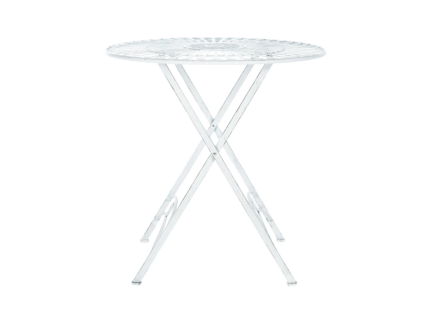 Table d'appoint de jardin - rund - Métal - Blanc antique - Tegal