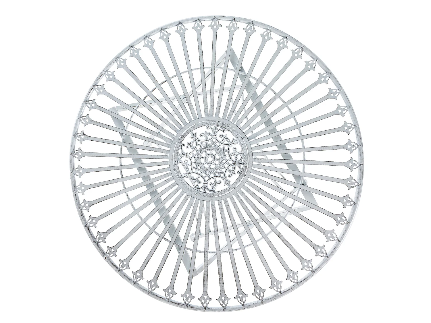 Table d'appoint de jardin - rund - Métal - Blanc antique - Tegal