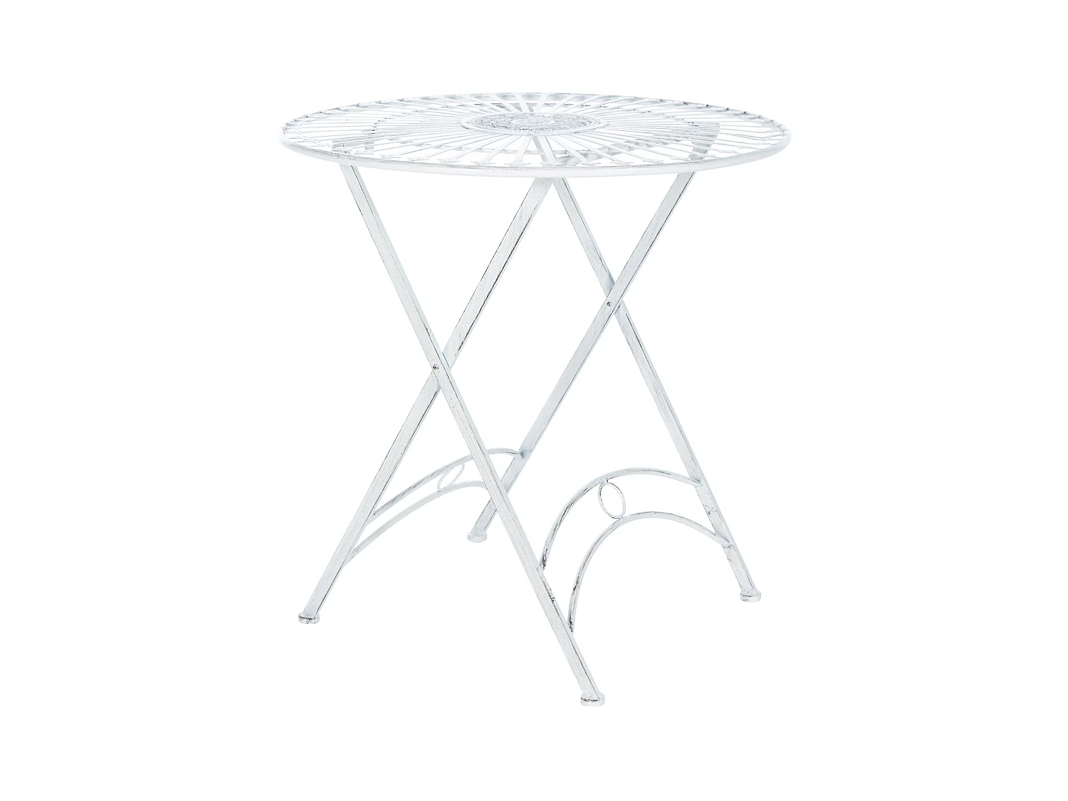 Table d'appoint de jardin - rund - Métal - Blanc antique - Tegal