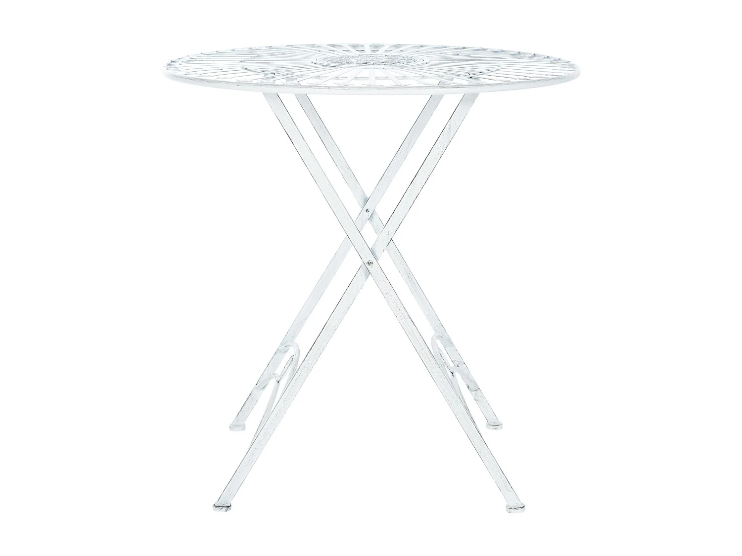 Table d'appoint de jardin - rund - Métal - Blanc antique - Tegal