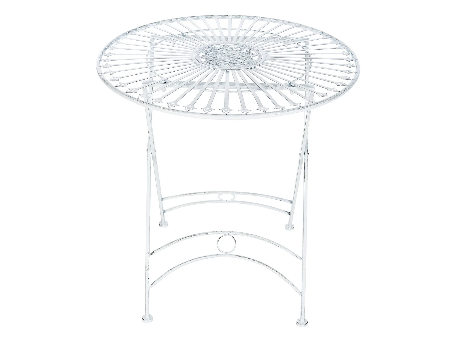 Table d'appoint de jardin - rund - Métal - Blanc antique - Tegal
