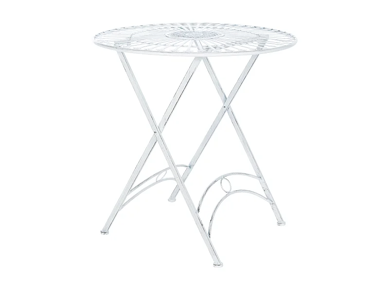Table d'appoint de jardin - rund - Métal - Blanc antique - Tegal