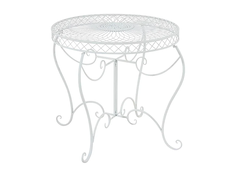 Gartenbeistelltisch - rund 90cm - Metall - Blanc - Sheela