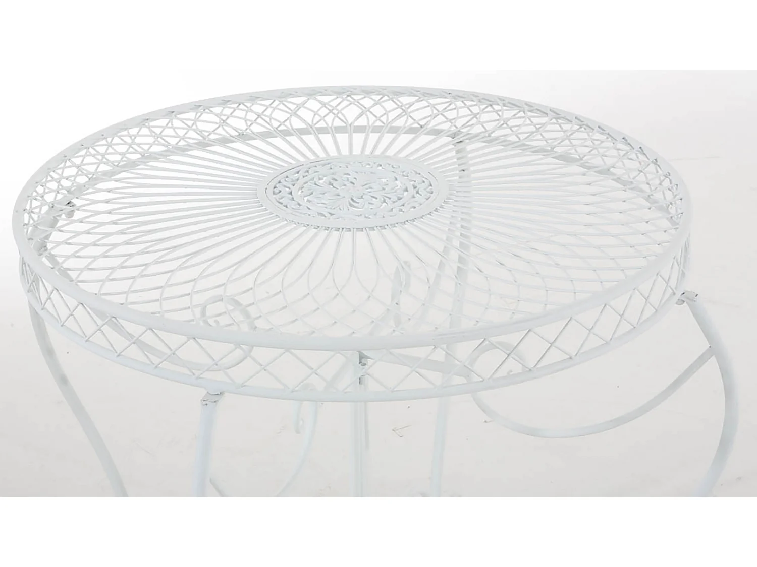 Tavolino da giardino - rund 90cm - Metallo - Blanc - Sheela