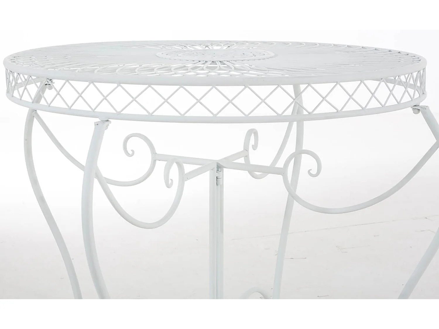 Table d'appoint de jardin - rund 90cm - Métal - Blanc - Sheela