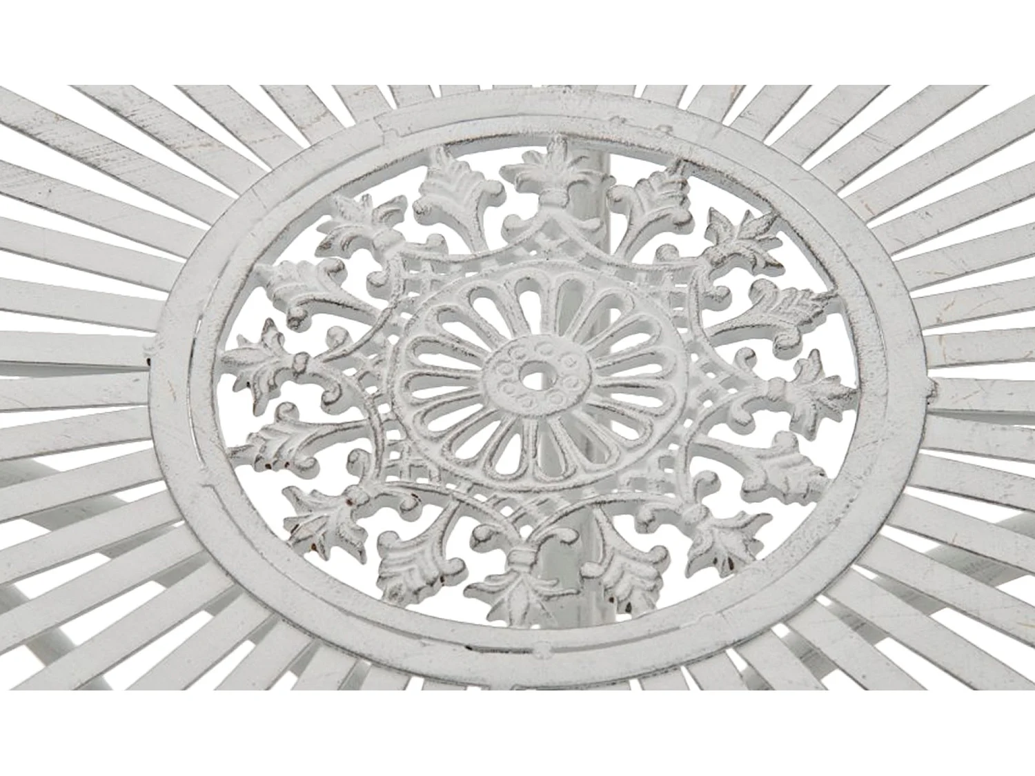 Bijzettafel tuin - rond Ø 70 cm - Metalen - Blanc antique - Hari