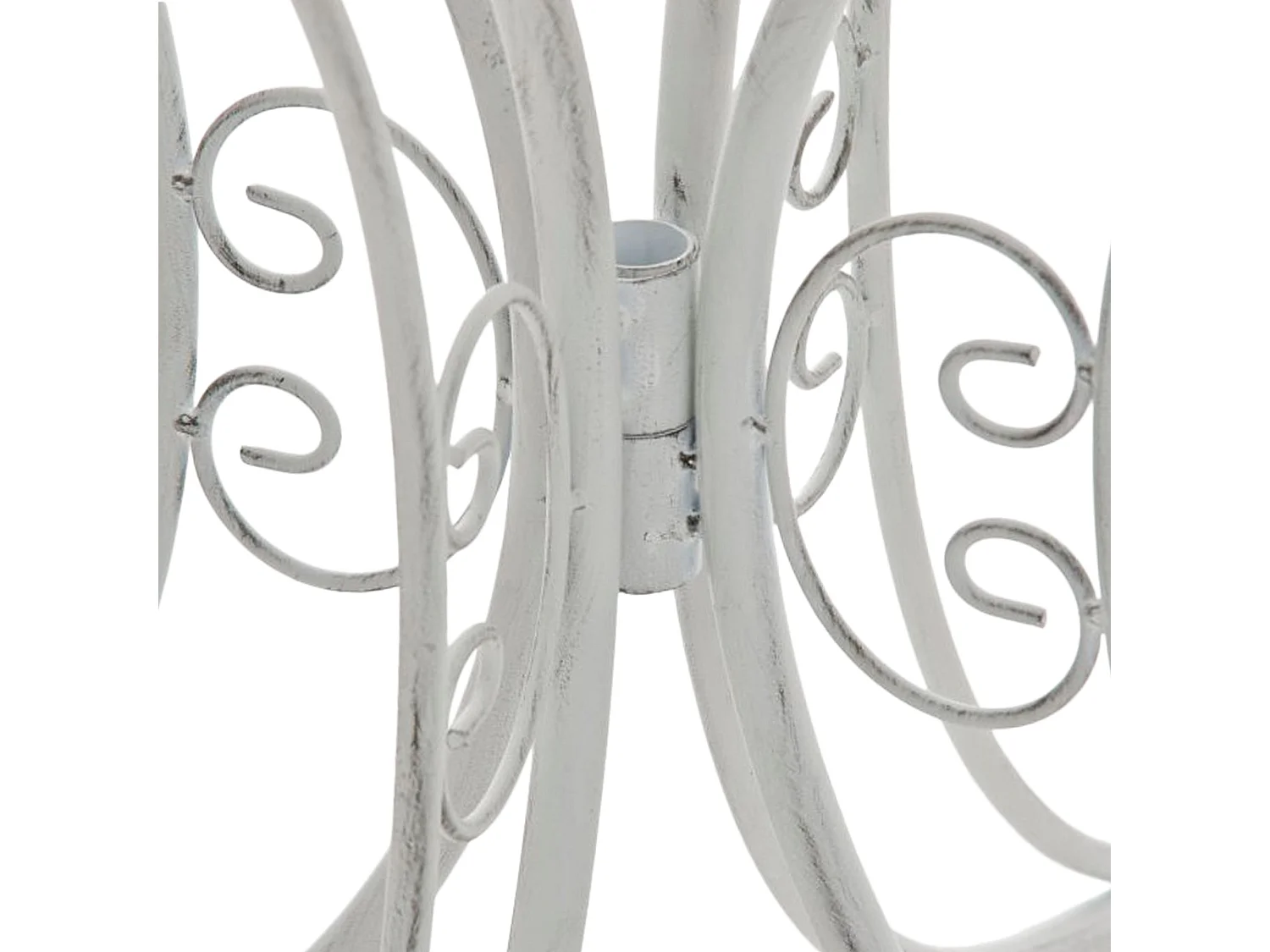 Table d'appoint de jardin - rond Ø 70 cm - Métal - Blanc antique - Hari