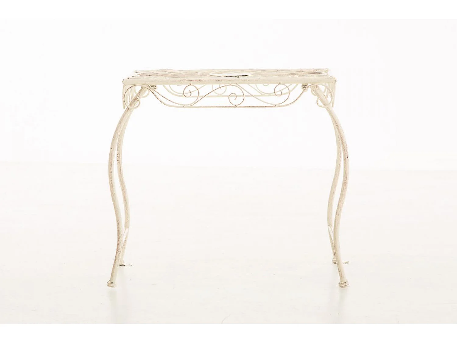 Table d'appoint de jardin - carré - Métal - 49 x 45 cm - Crème antique - Zarina