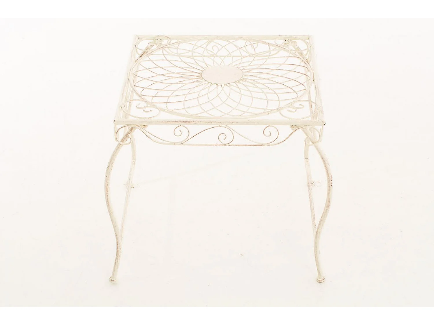 Table d'appoint de jardin - carré - Métal - 49 x 45 cm - Crème antique - Zarina