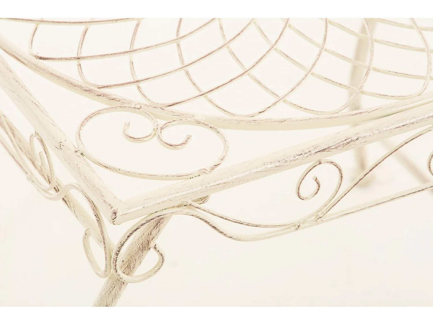 Table d'appoint de jardin - carré - Métal - 49 x 45 cm - Crème antique - Zarina