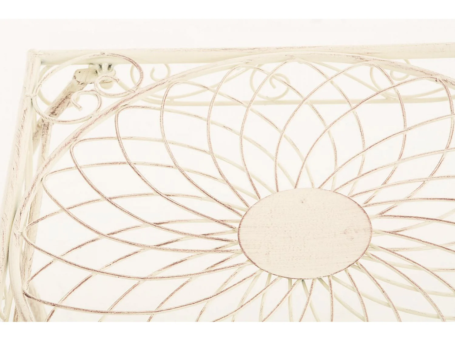 Table d'appoint de jardin - carré - Métal - 49 x 45 cm - Crème antique - Zarina