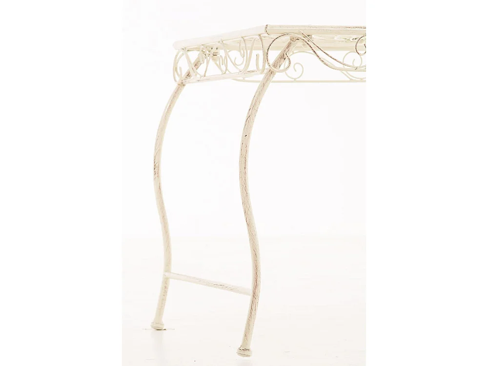 Bijzettafel tuin - vierkant - Metaal - 49 x 45 cm - antiek/creme - Zarina