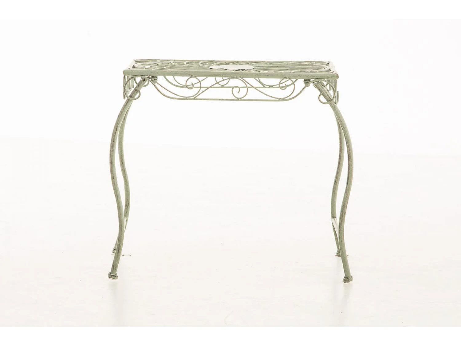 Bijzettafel tuin - vierkant - Metaal - 49 x 45 cm - antiek/groen - Zarina