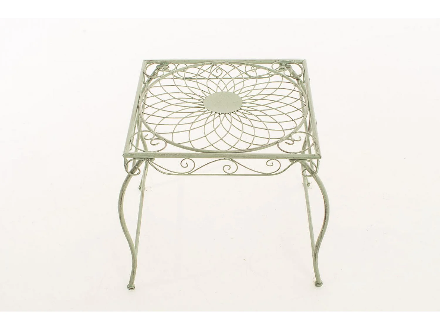 Bijzettafel tuin - vierkant - Metaal - 49 x 45 cm - antiek/groen - Zarina