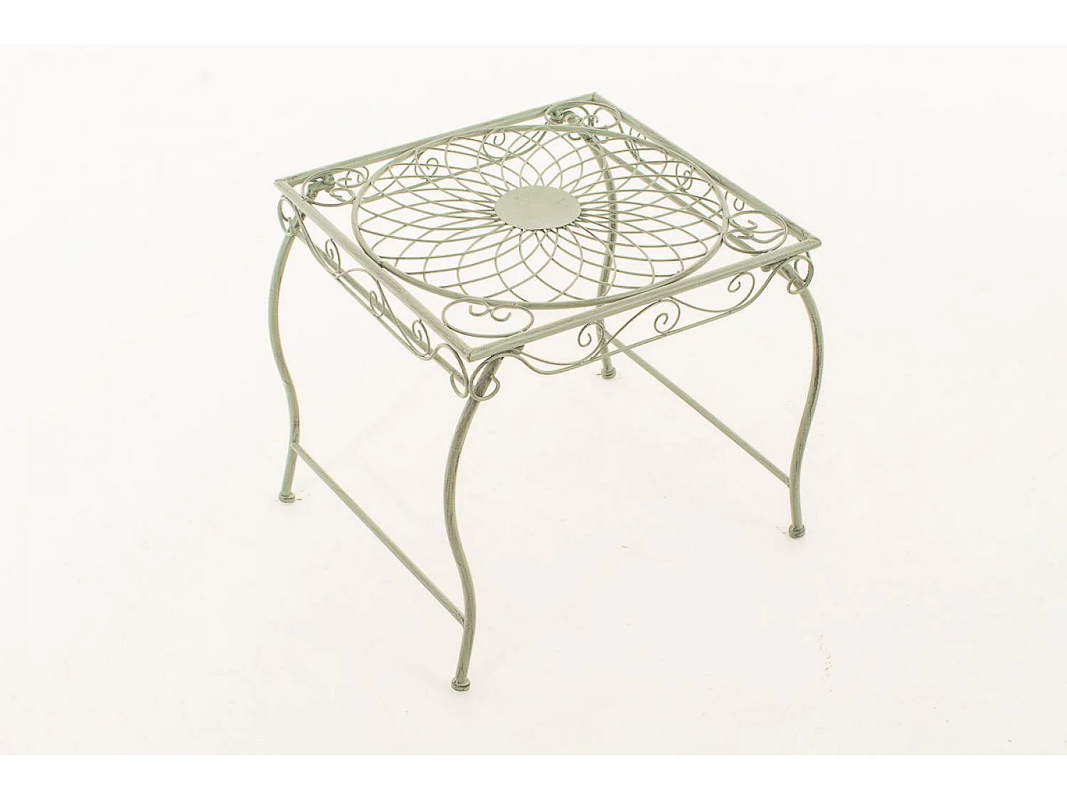 Bijzettafel tuin - vierkant - Metaal - 49 x 45 cm - antiek/groen - Zarina