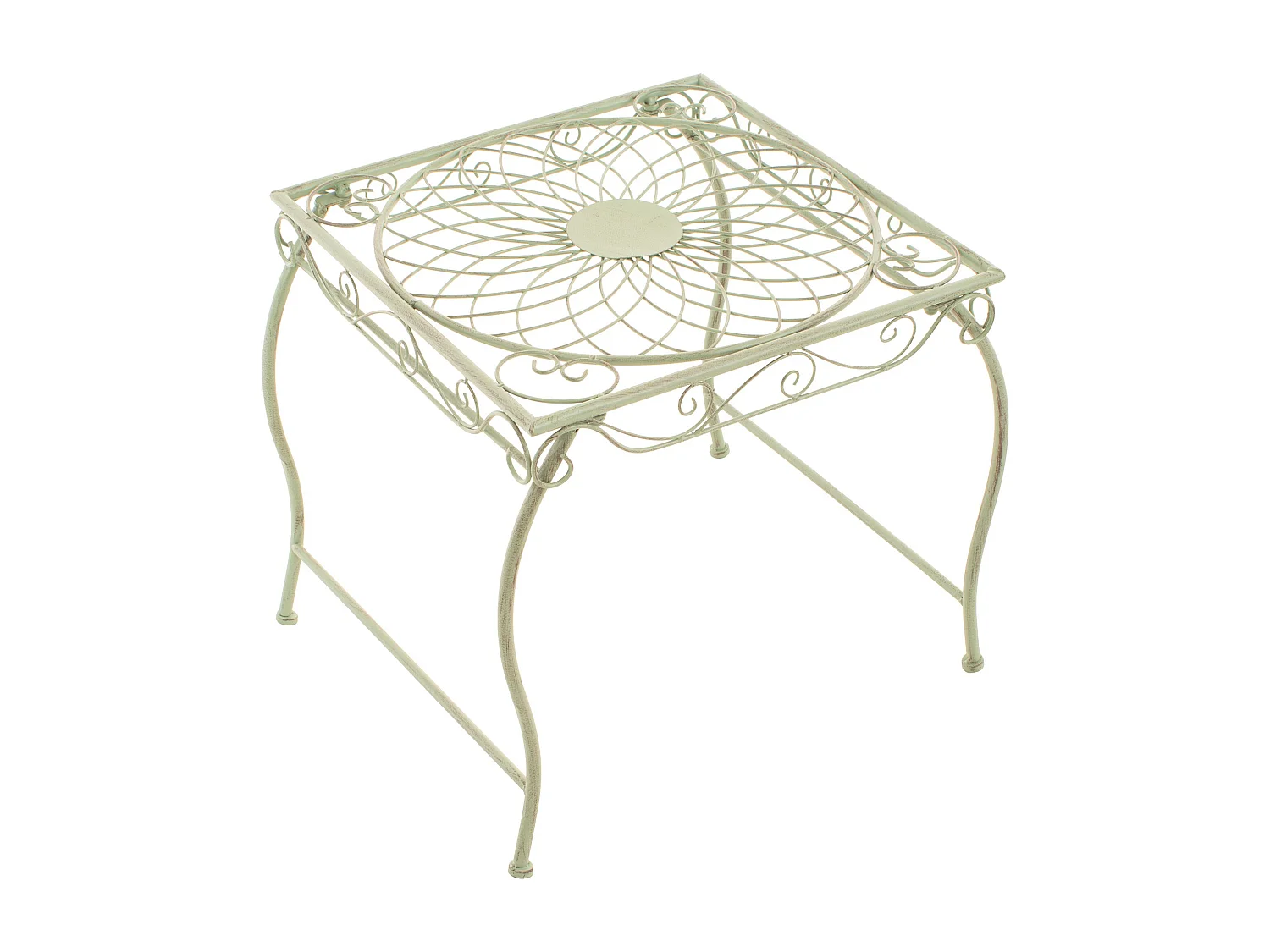 Table d'appoint de jardin - carré - Métal - 49 x 45 cm - Vert antique - Zarina