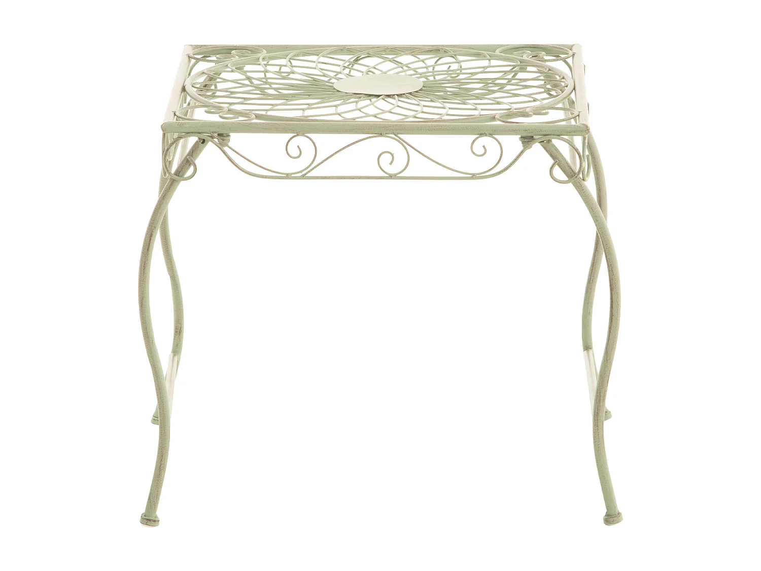 Table d'appoint de jardin - carré - Métal - 49 x 45 cm - Vert antique - Zarina