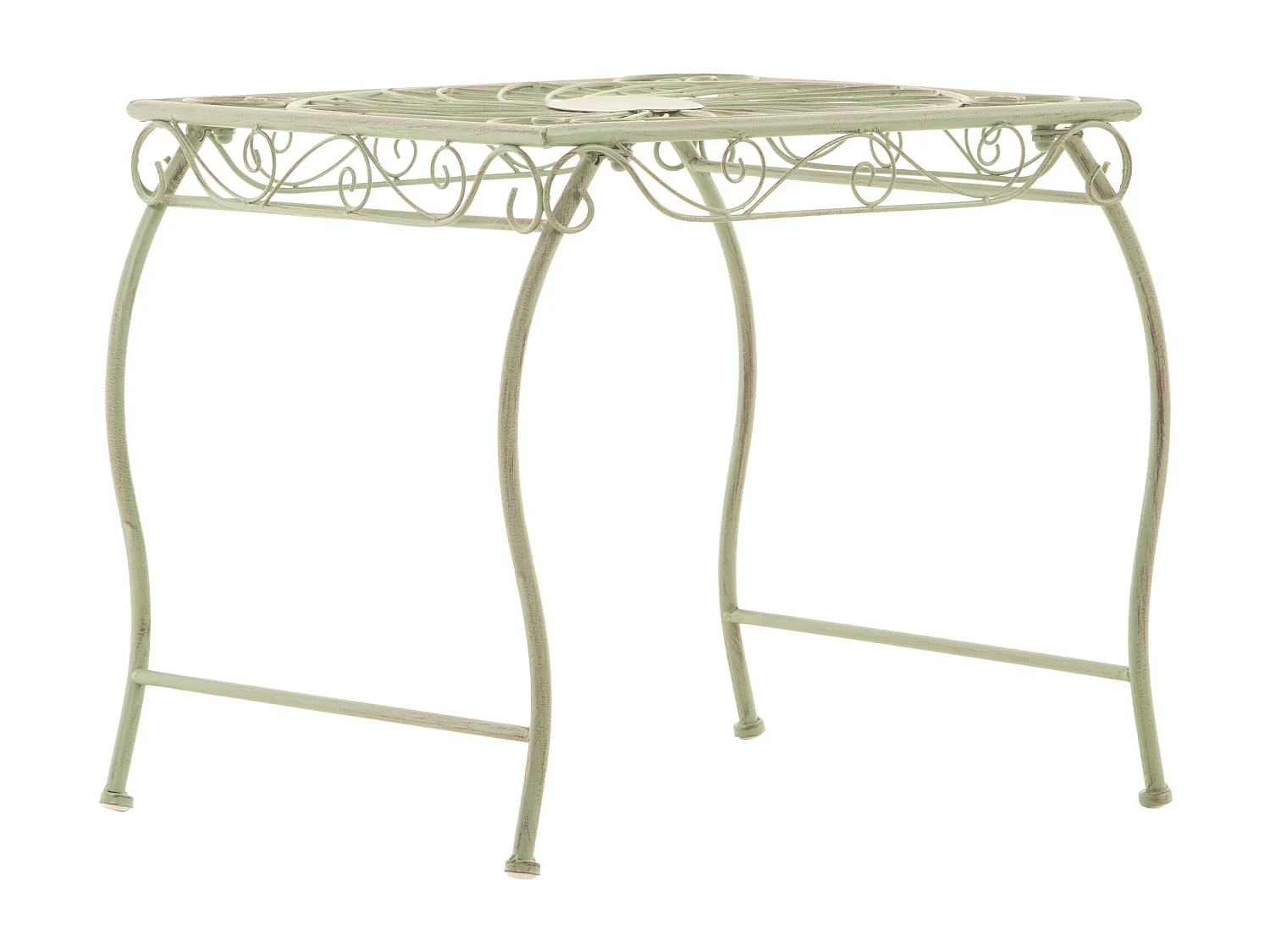 Table d'appoint de jardin - carré - Métal - 49 x 45 cm - Vert antique - Zarina
