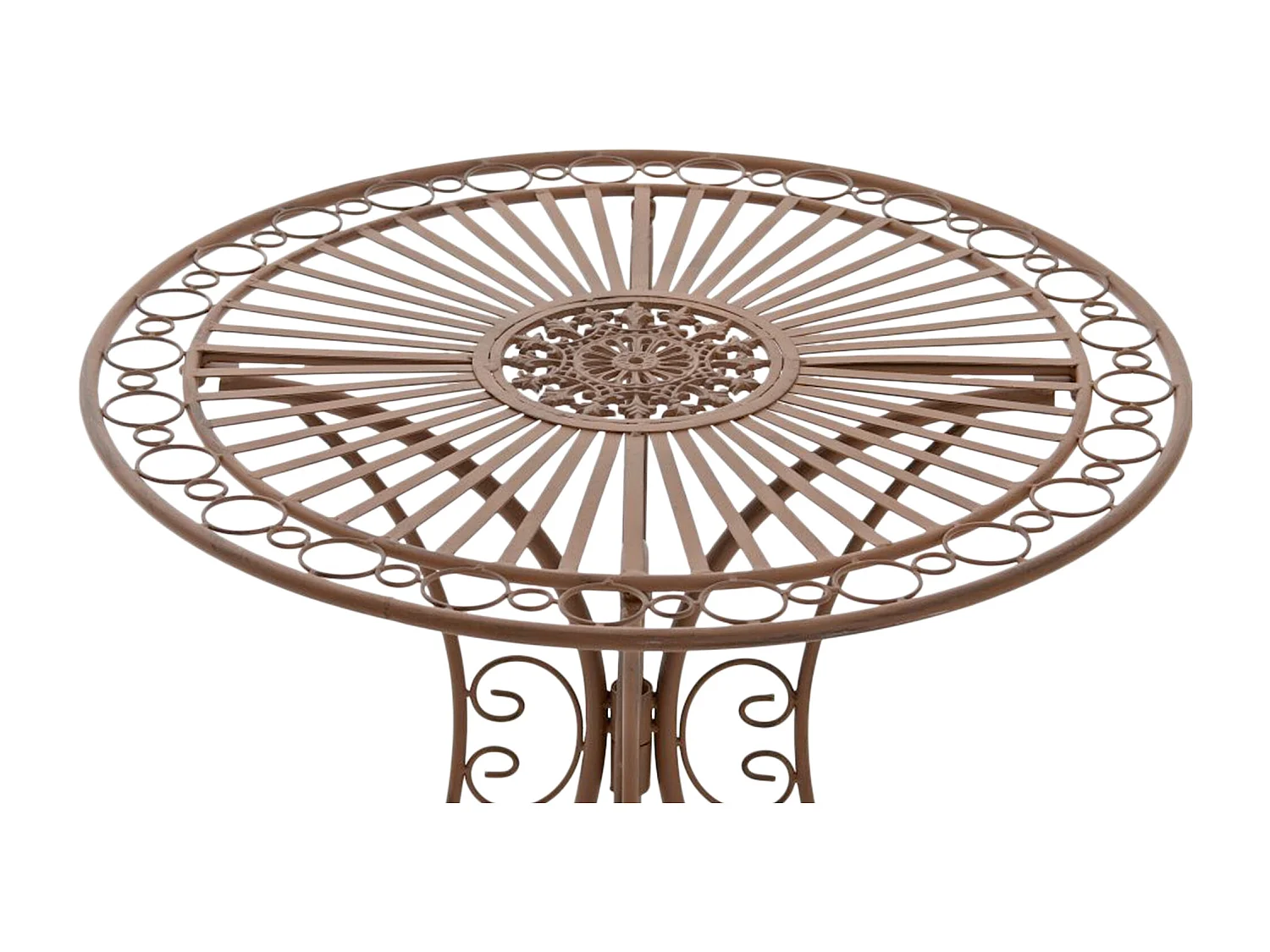 Bijzettafel tuin - rond Ø 70 cm - Metalen - Marron antique - Hari