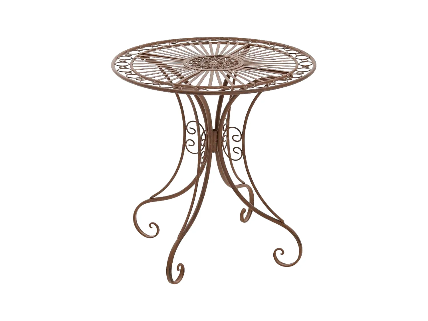 Table d'appoint de jardin - rond Ø 70 cm - Métal - Marron antique - Hari