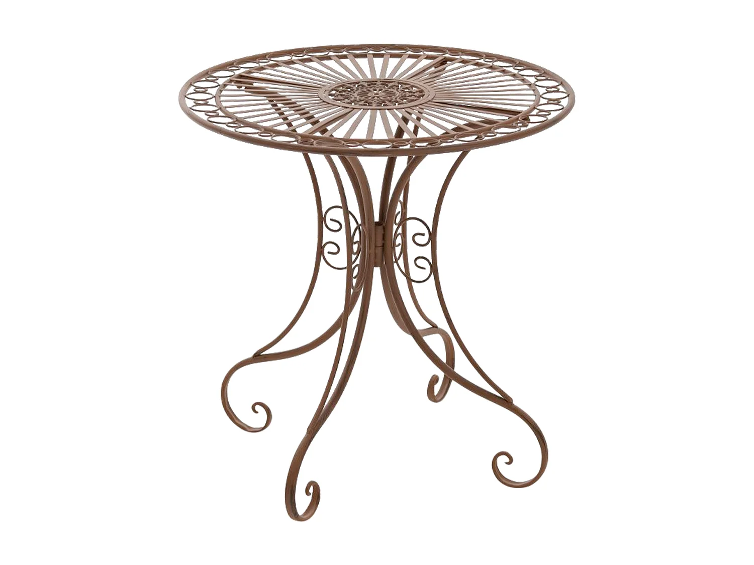 Table d'appoint de jardin - rond Ø 70 cm - Métal - Marron antique - Hari