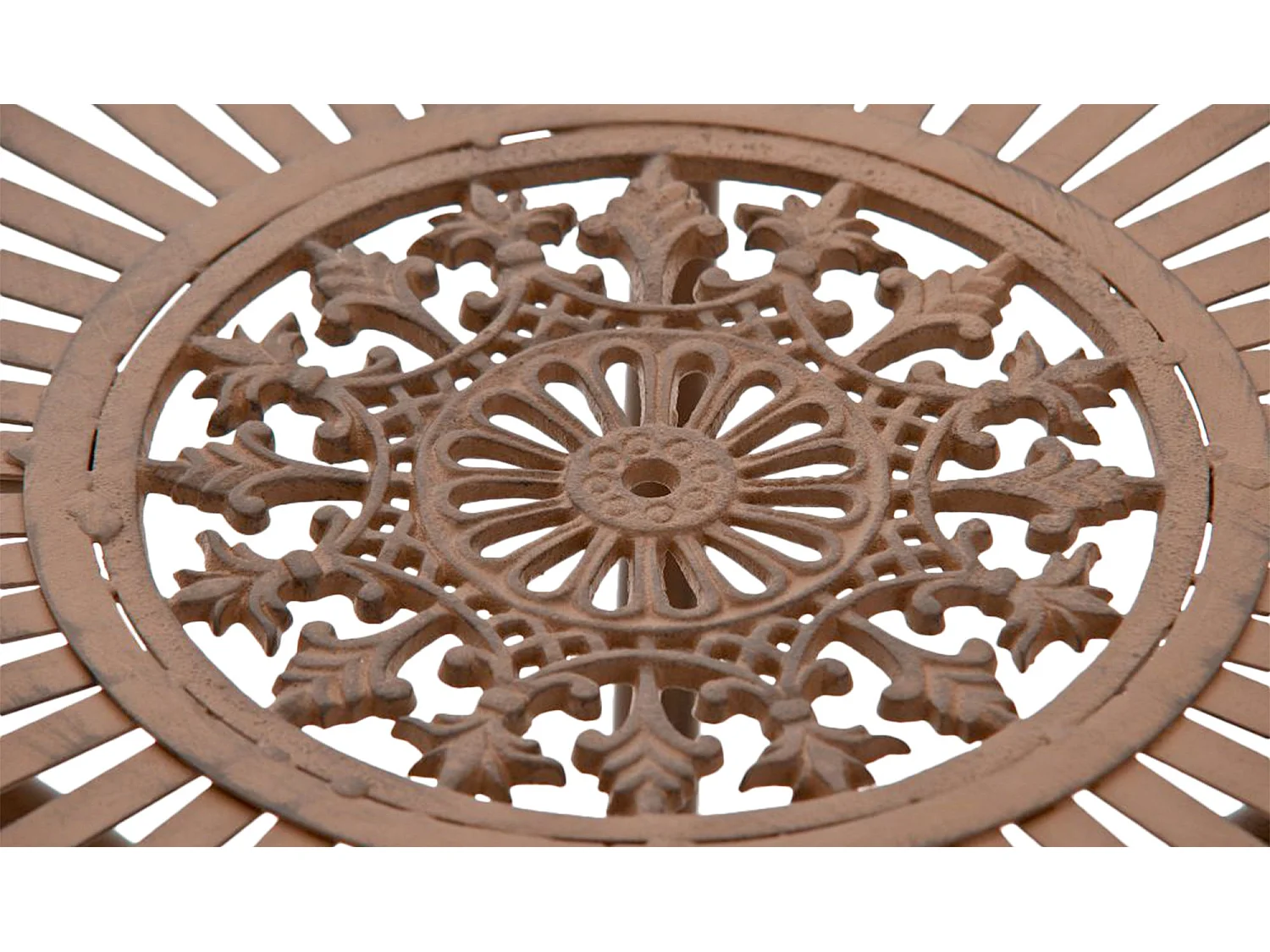 Table d'appoint de jardin - rond Ø 70 cm - Métal - Marron antique - Hari