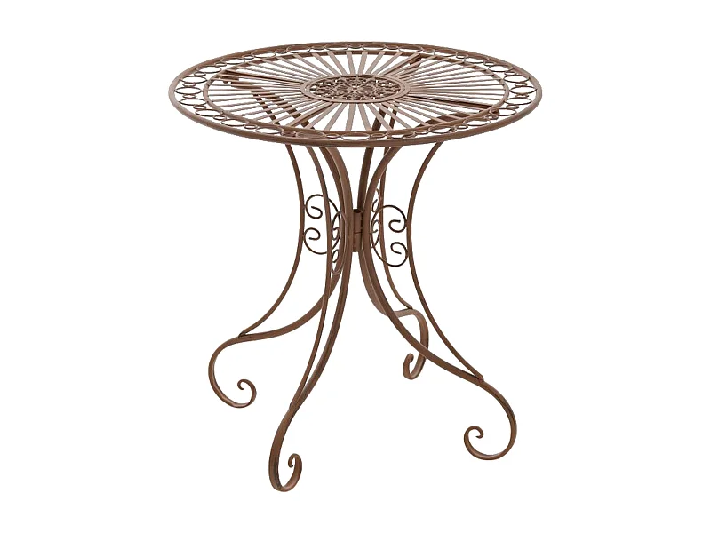 Table d'appoint de jardin - rond Ø 70 cm - Métal - Marron antique - Hari