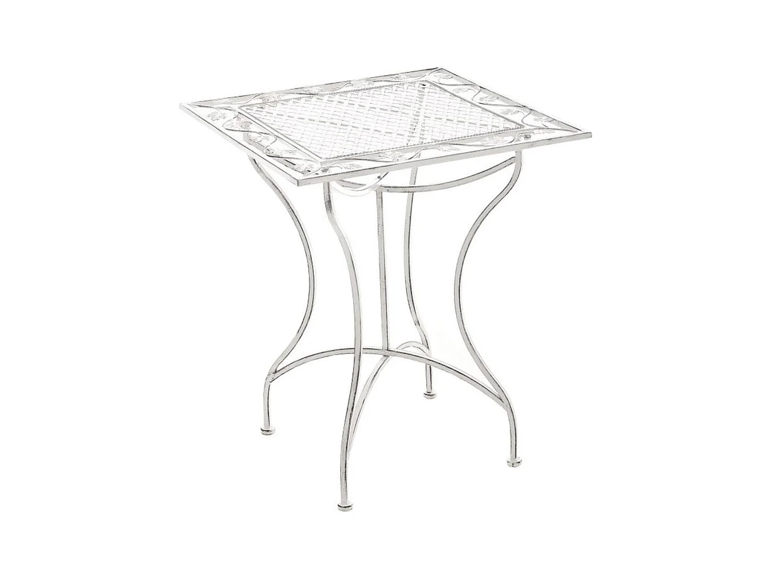 Bijzettafel tuin - vierkant - Metaal - 60 x 60 cm - antiek/wit - Asina