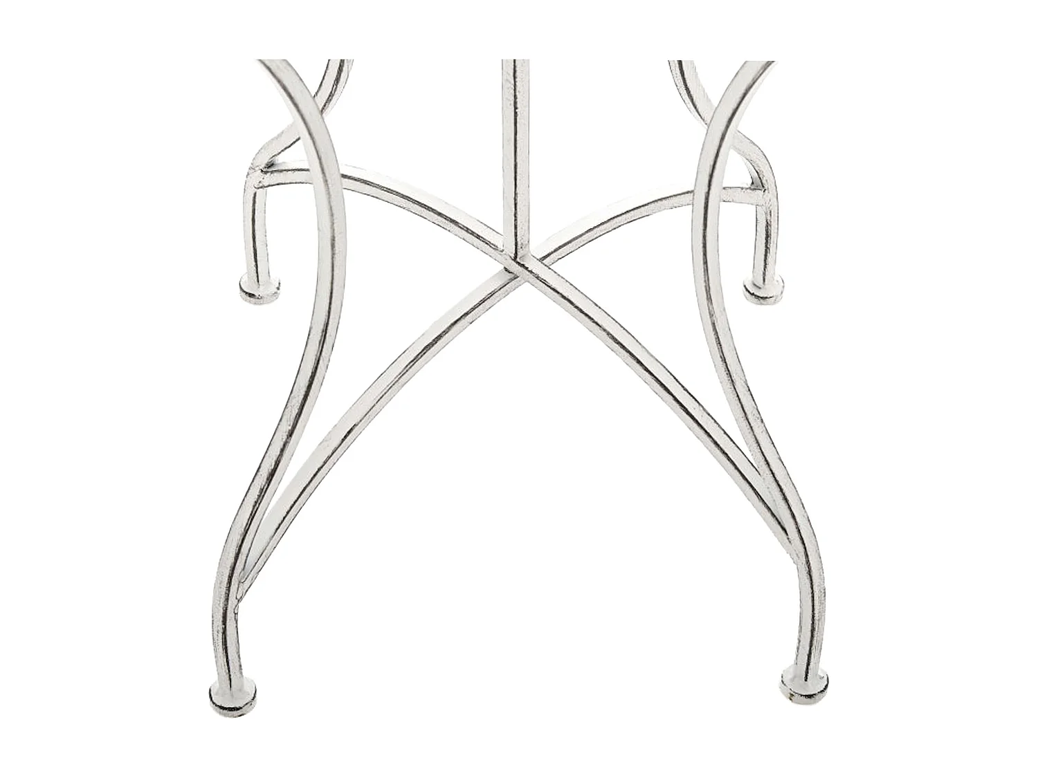 Table d'appoint de jardin - carré - Métal - 60 x 60 cm - Blanc antique - Asina