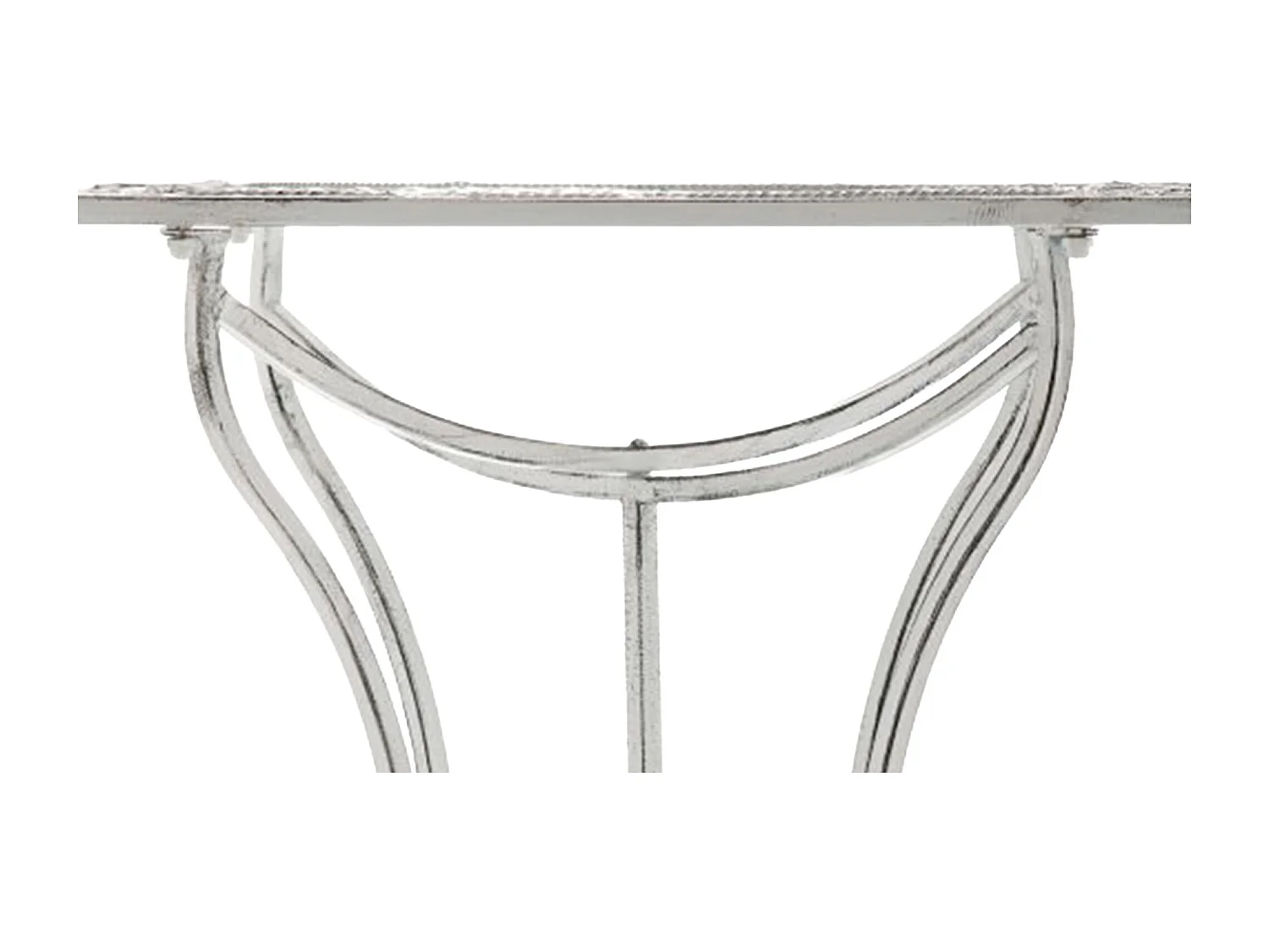 Table d'appoint de jardin - carré - Métal - 60 x 60 cm - Blanc antique - Asina
