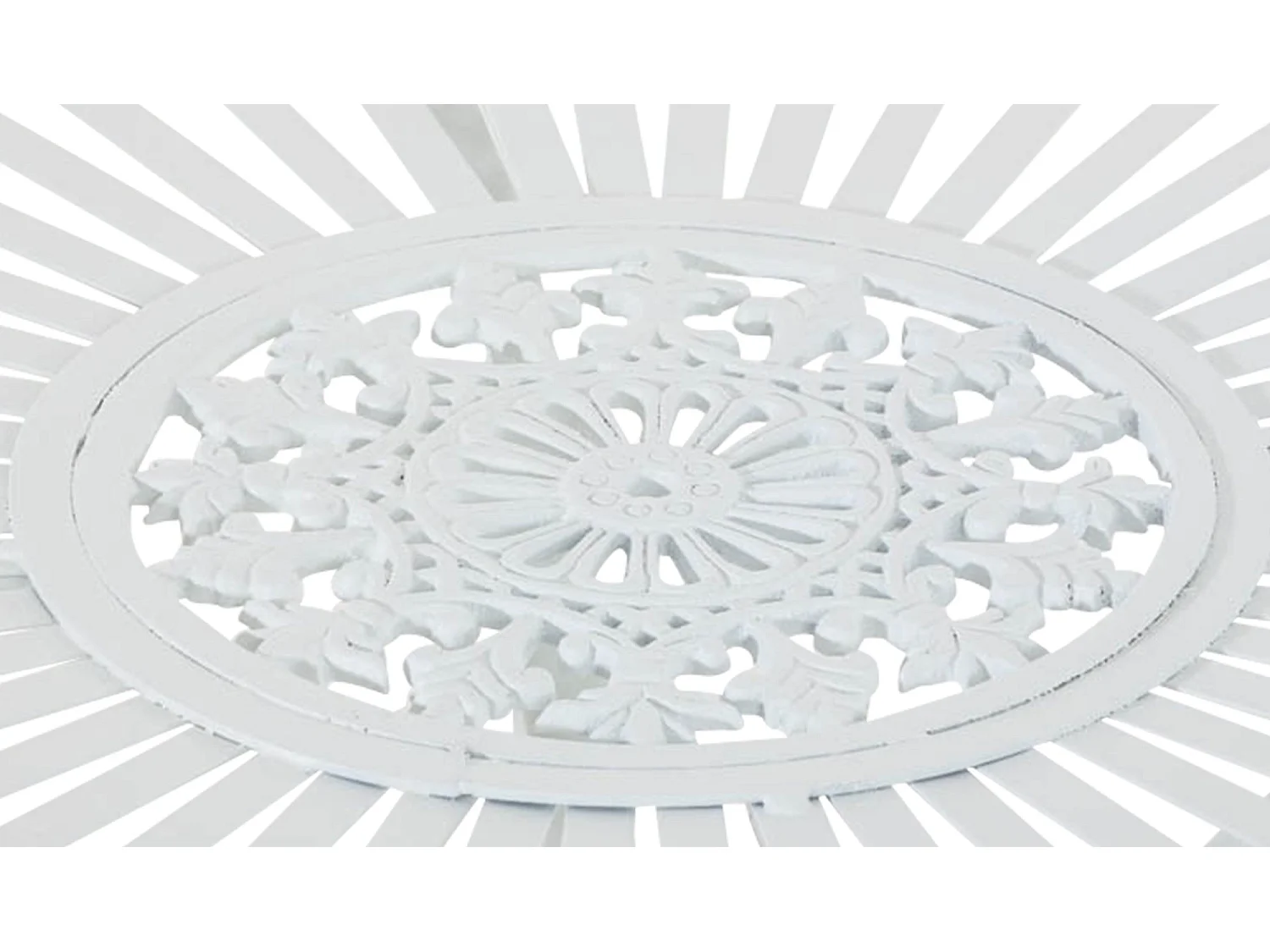 Table d'appoint de jardin - rond Ø 70 cm - Métal - Blanc - Hari