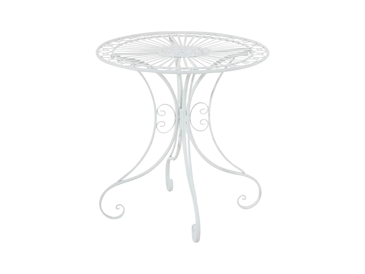 Gartenbeistelltisch - rund Ø 70 cm - Metall - Blanc - Hari