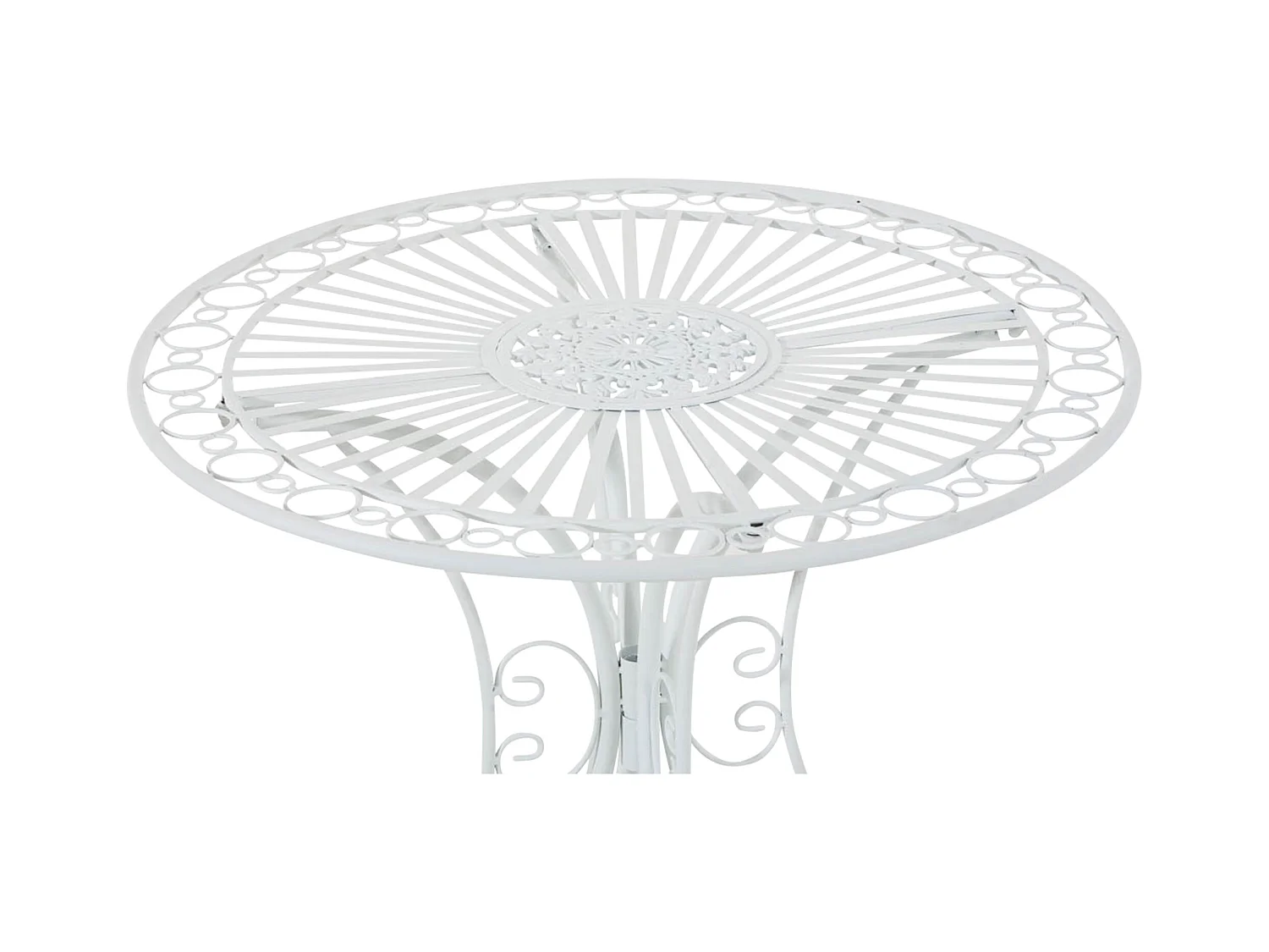 Bijzettafel tuin - rond Ø 70 cm - Metalen - Blanc - Hari