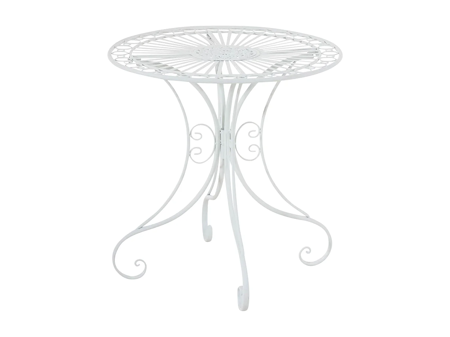 Table d'appoint de jardin - rond Ø 70 cm - Métal - Blanc - Hari