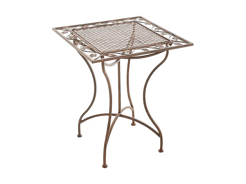 Table d'appoint de jardin - carré - Métal - 60 x 60 cm - Marron antique - Asina