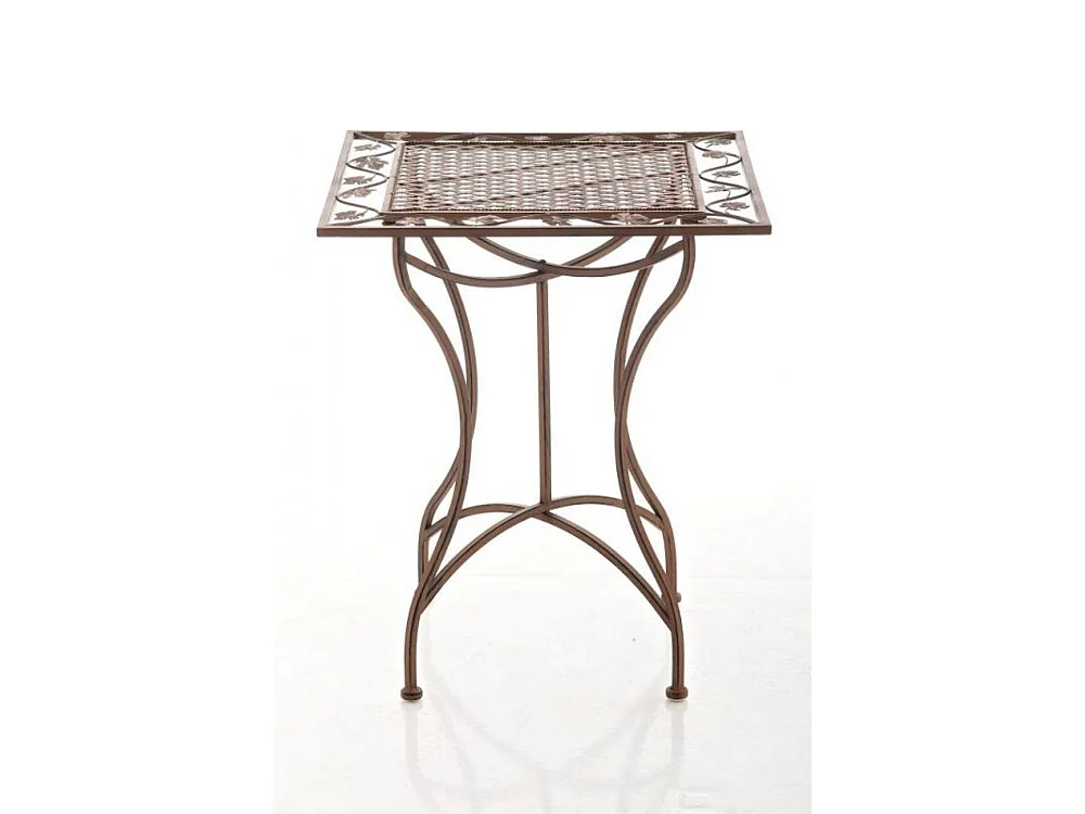 Table d'appoint de jardin - carré - Métal - 60 x 60 cm - Marron antique - Asina