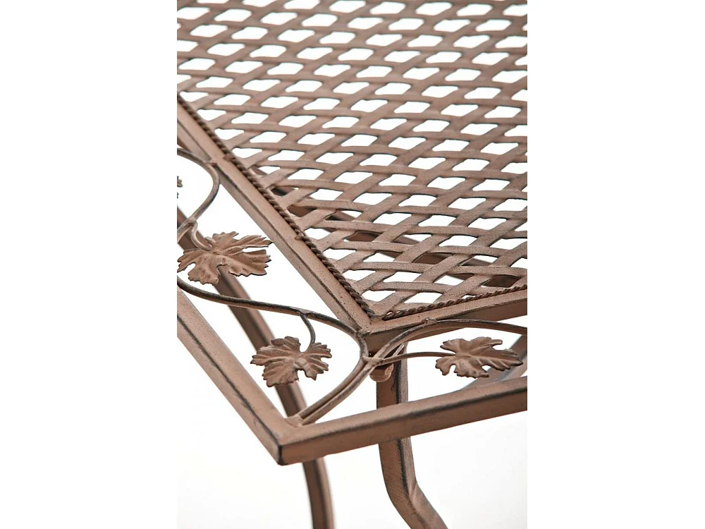 Table d'appoint de jardin - carré - Métal - 60 x 60 cm - Marron antique - Asina