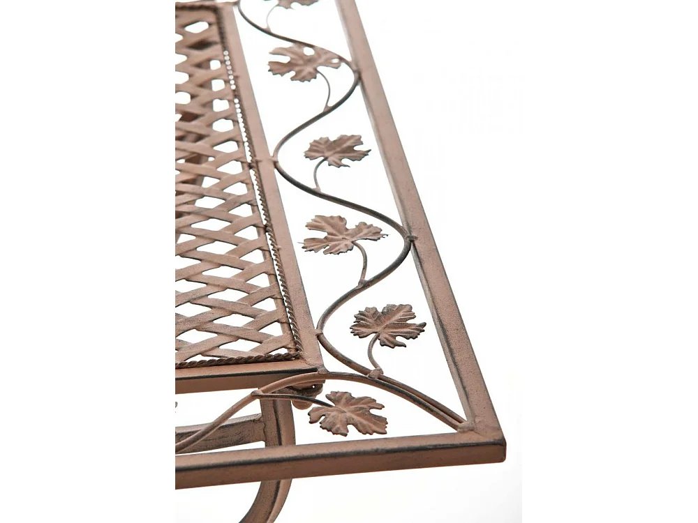 Gartenbeistelltisch - eckig - Metall - 60 x 60 cm - antik braun - Asina