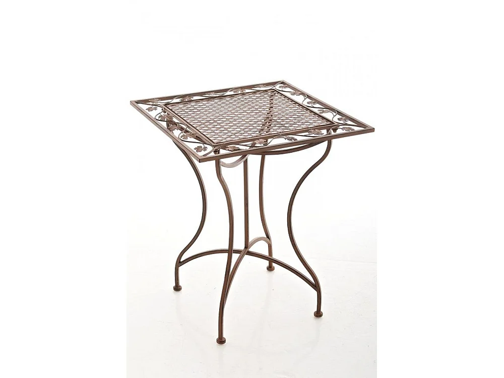Gartenbeistelltisch - eckig - Metall - 60 x 60 cm - antik braun - Asina