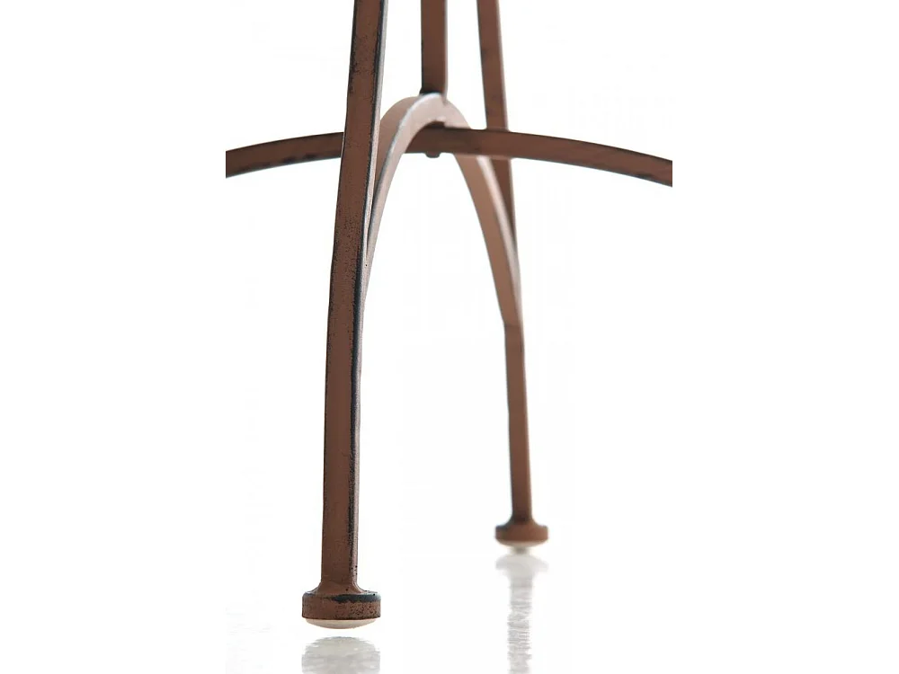 Gartenbeistelltisch - eckig - Metall - 60 x 60 cm - antik braun - Asina