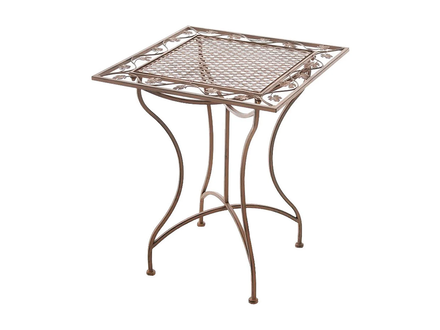 Table d'appoint de jardin - carré - Métal - 60 x 60 cm - Marron antique - Asina