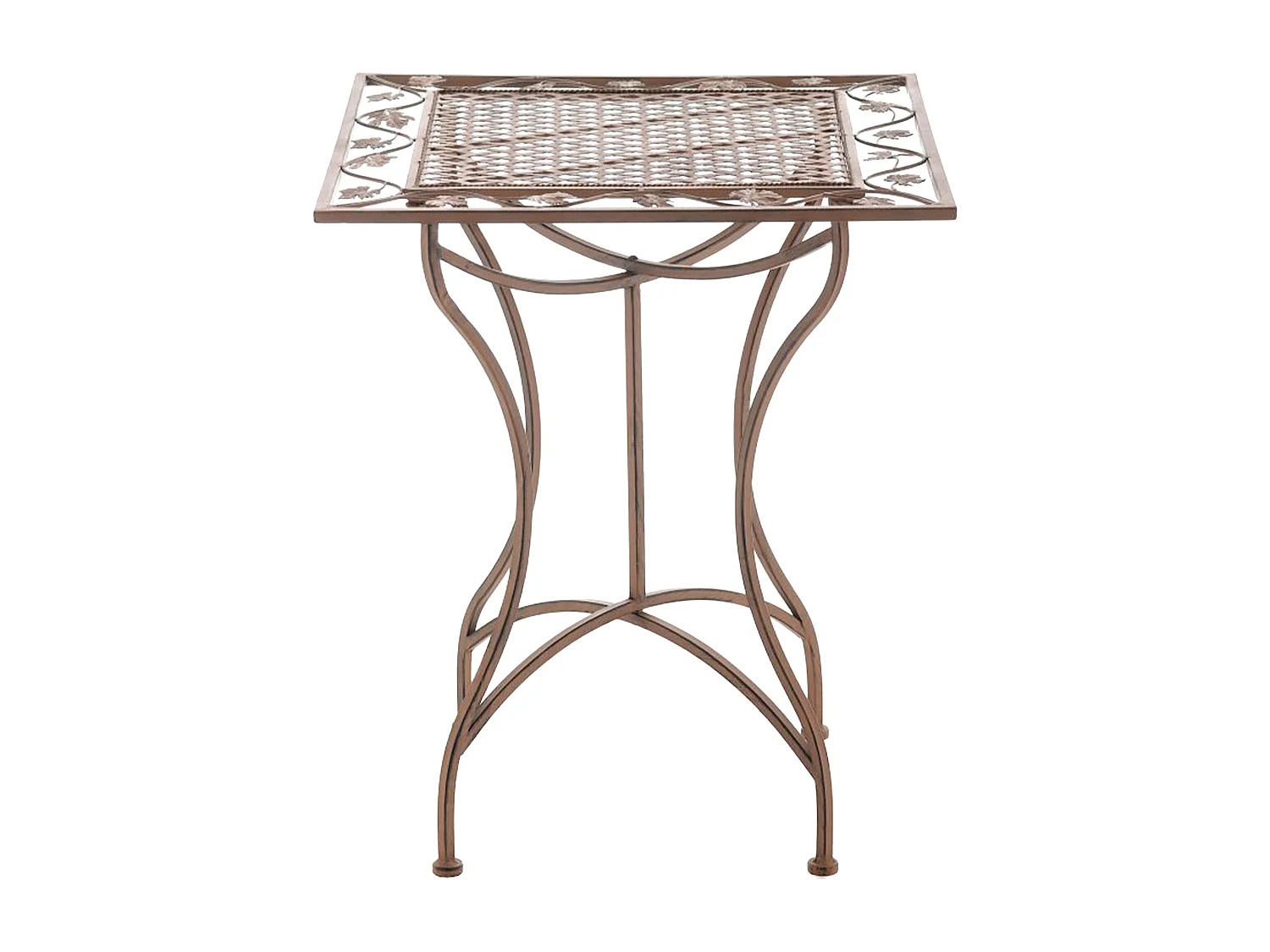 Table d'appoint de jardin - carré - Métal - 60 x 60 cm - Marron antique - Asina